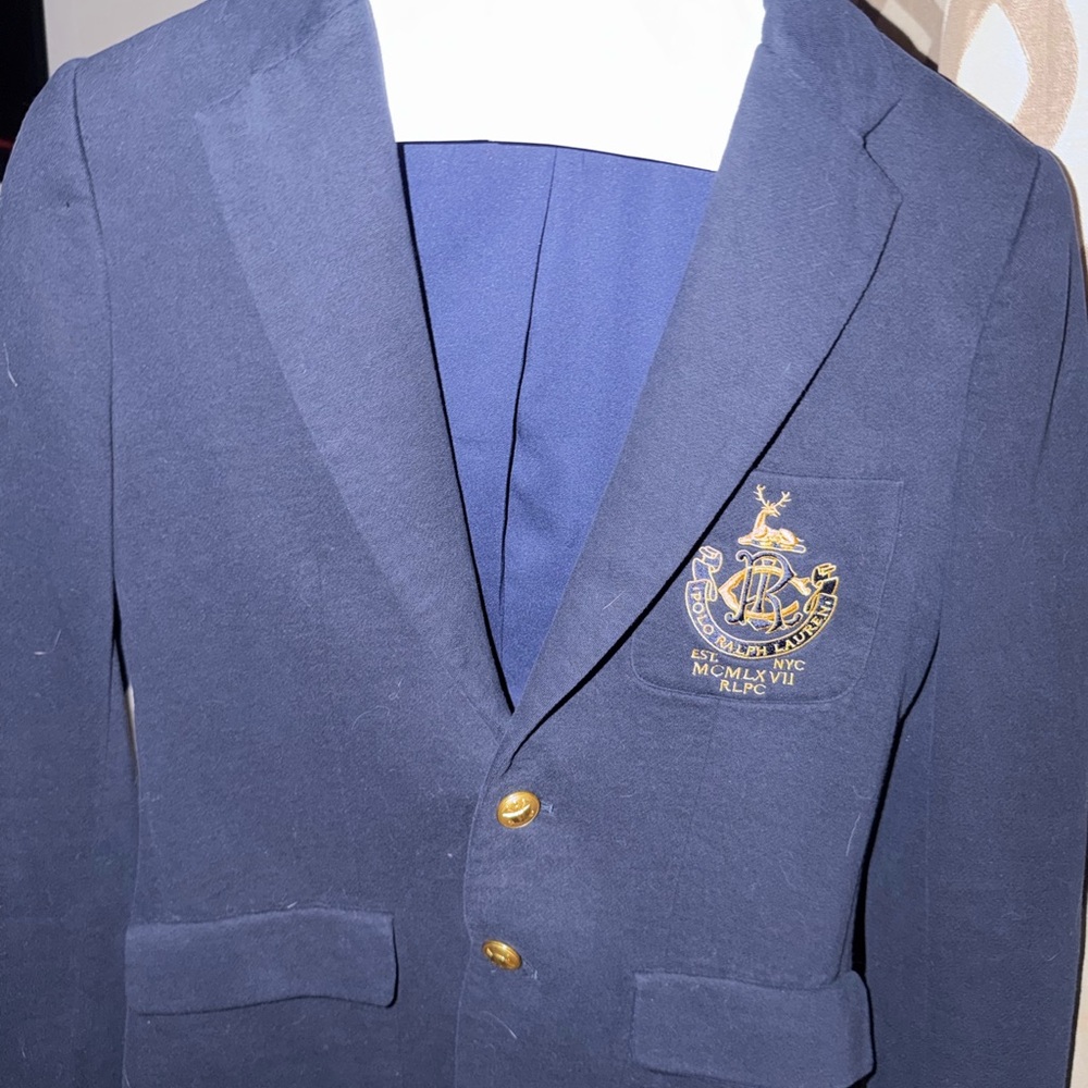 Polo by Ralph Lauren Dark Blue Blazer with Gold Buttons
